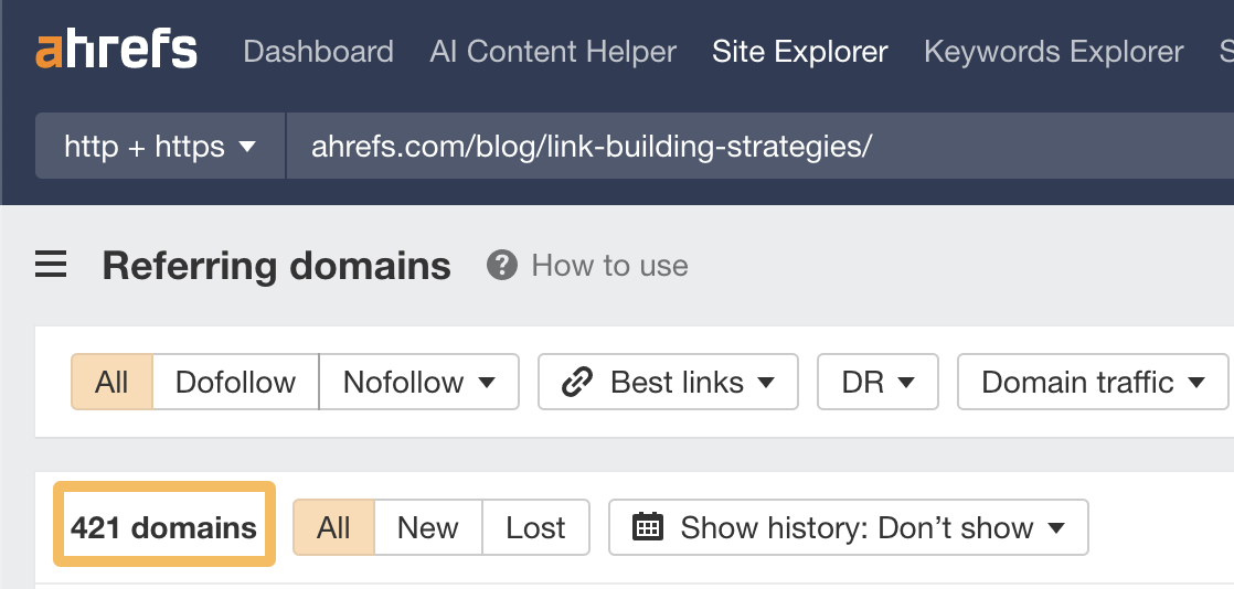 Linking domains to our list of link building strategies