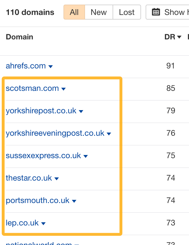 Links from UK newspapers thanks to digital PR