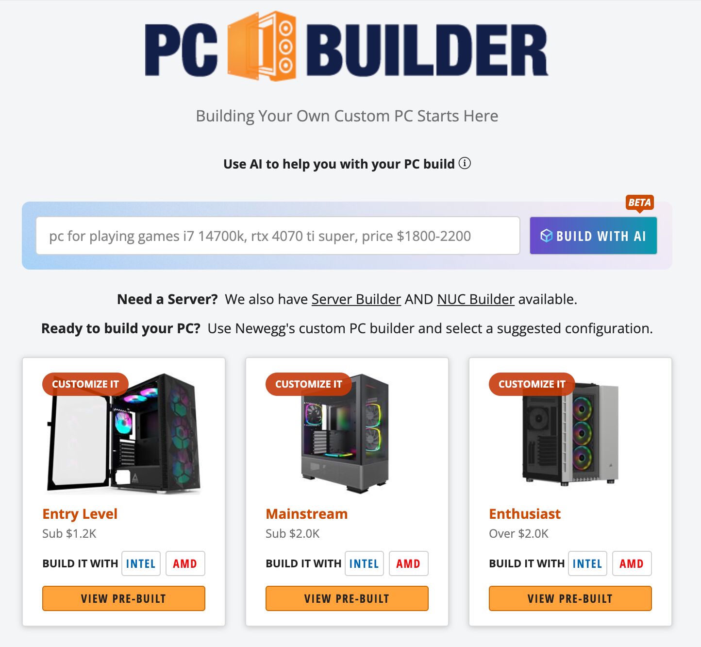 Newegg's PC builder. 