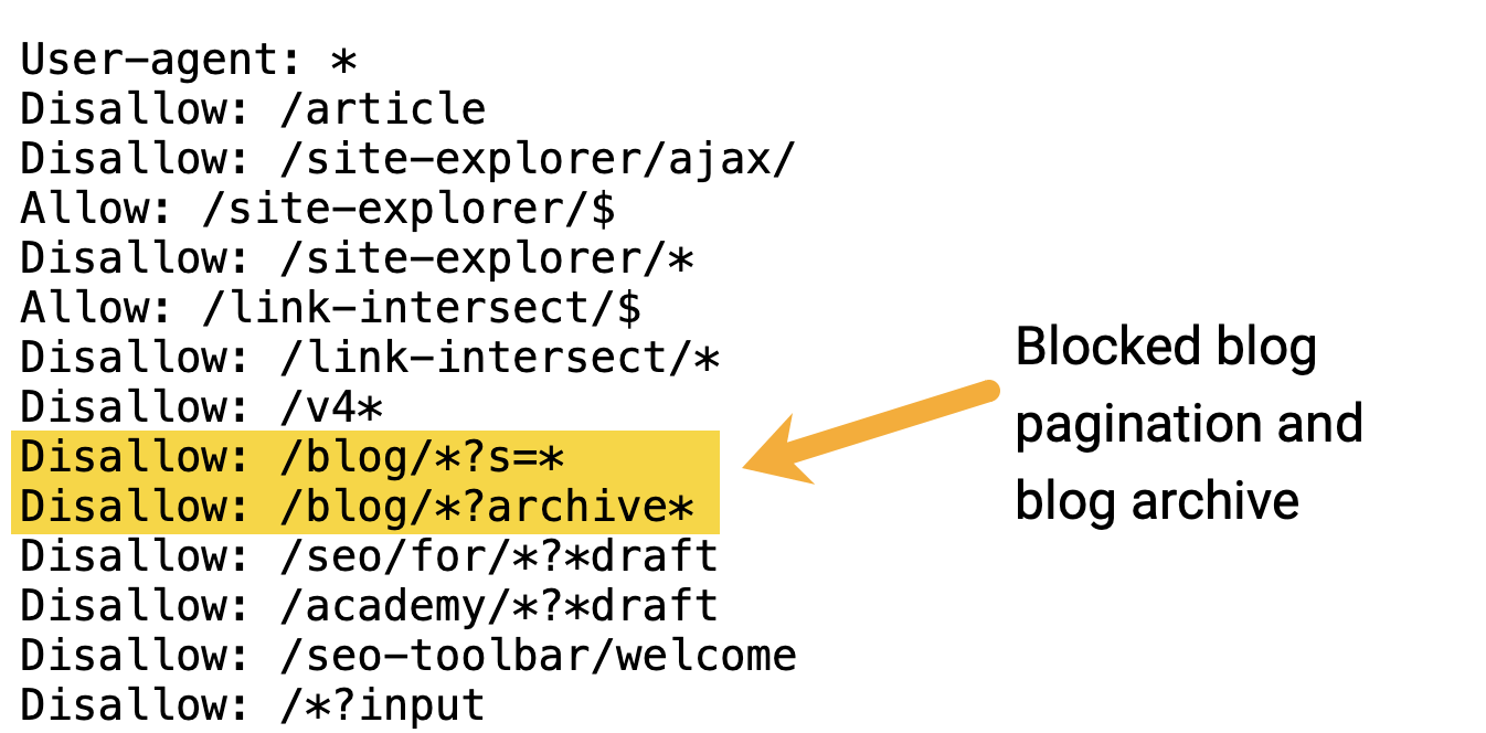 Ahrefs robots txt blocking blog archive