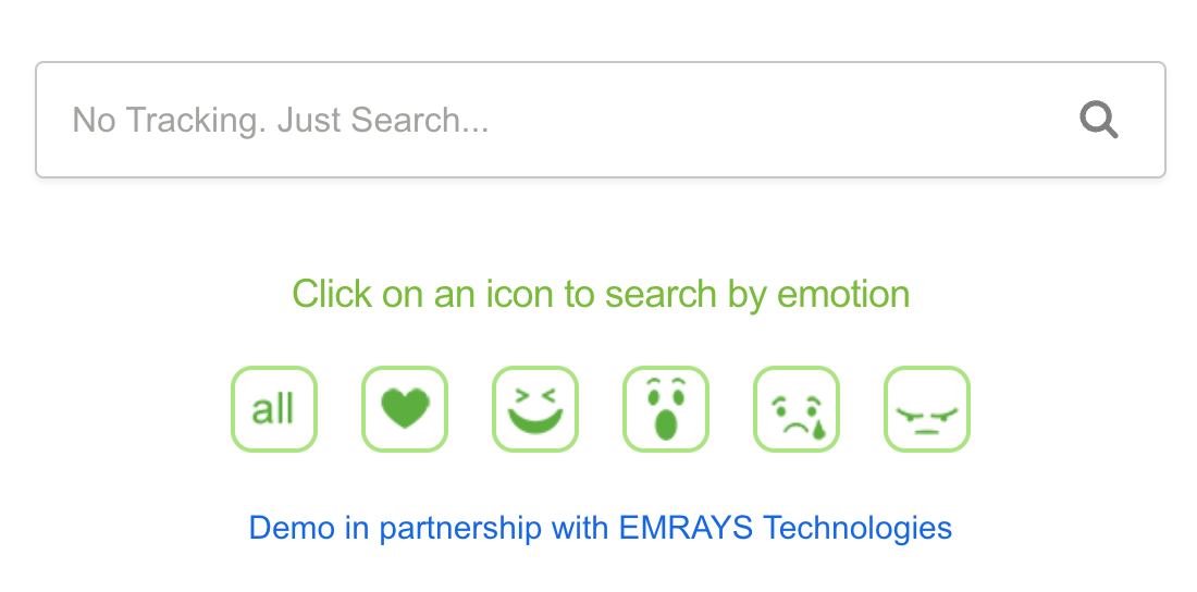 Emotion search in Mojeek