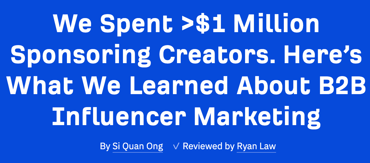 I interviewed my colleague Igor for his experience sponsoring creators