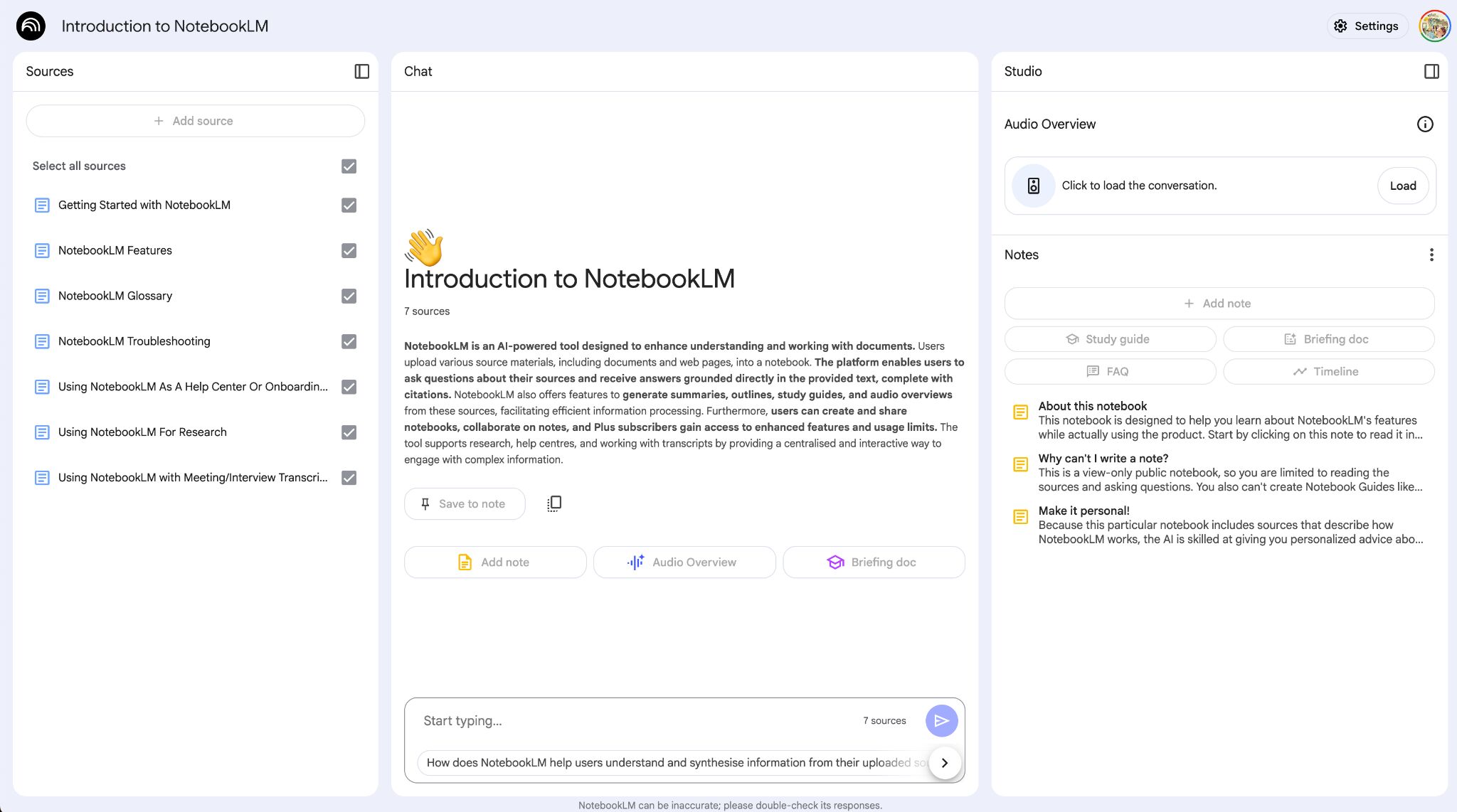 A screenshot of the NotebookLM dashboard