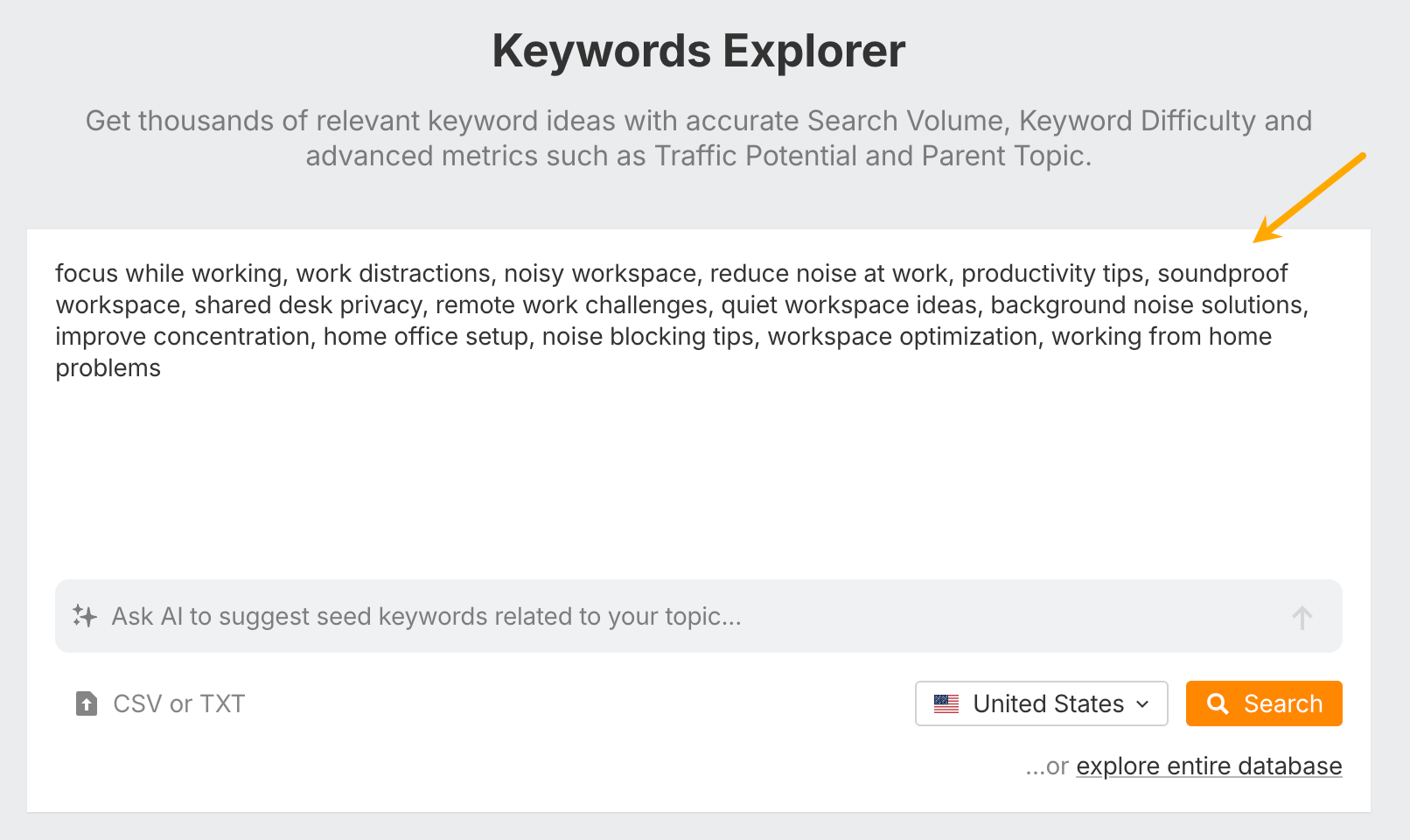 Ahrefs' Keywords Explorer.