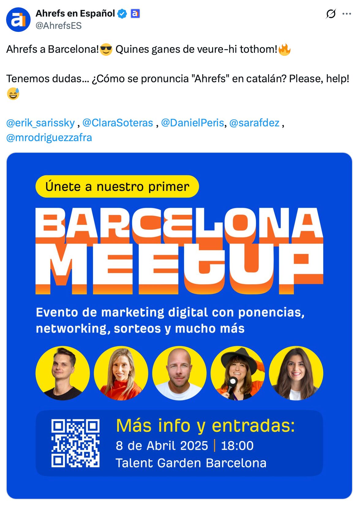 Ahrefs' meetup in Barcelona.
