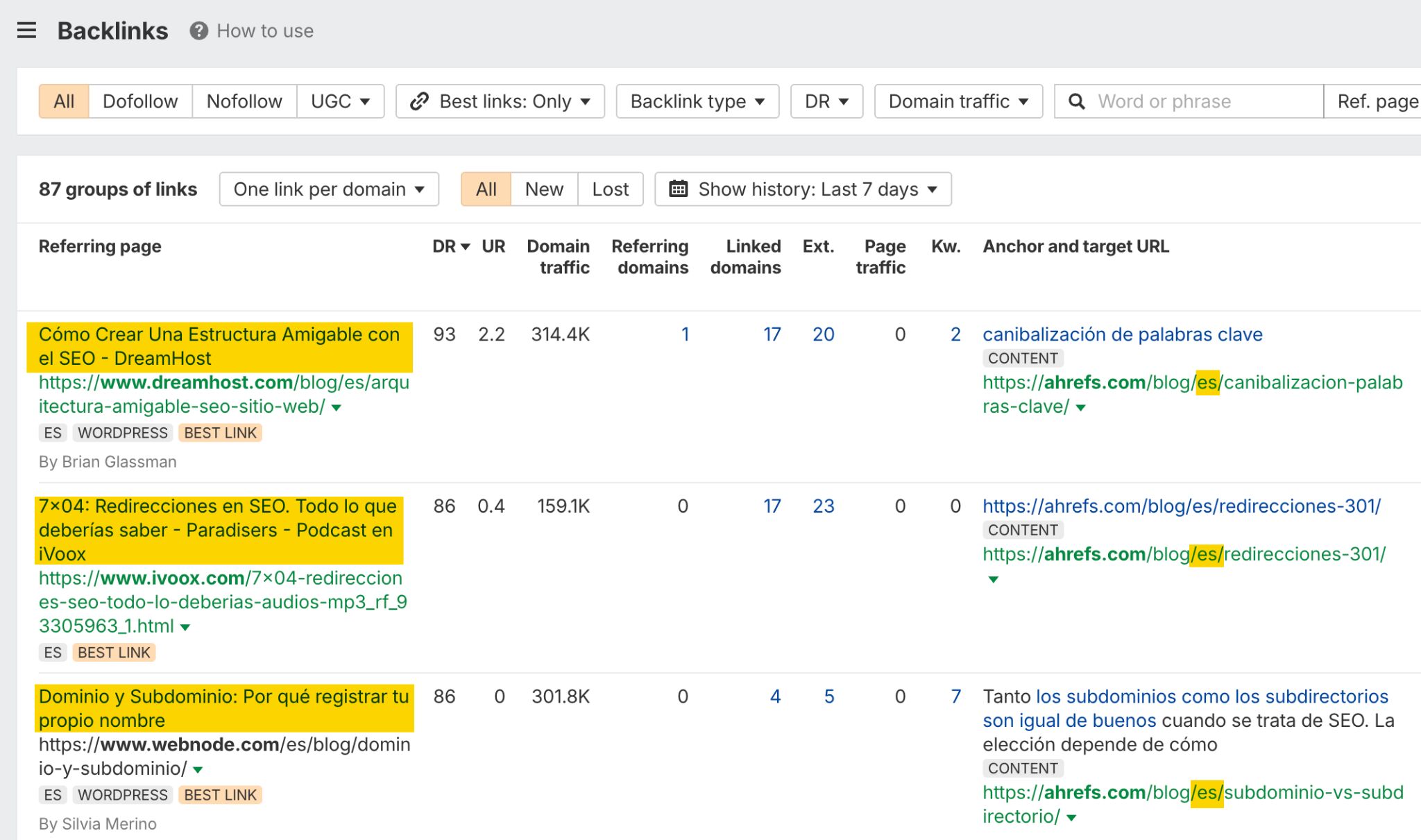 local backlinks coming to localized content.