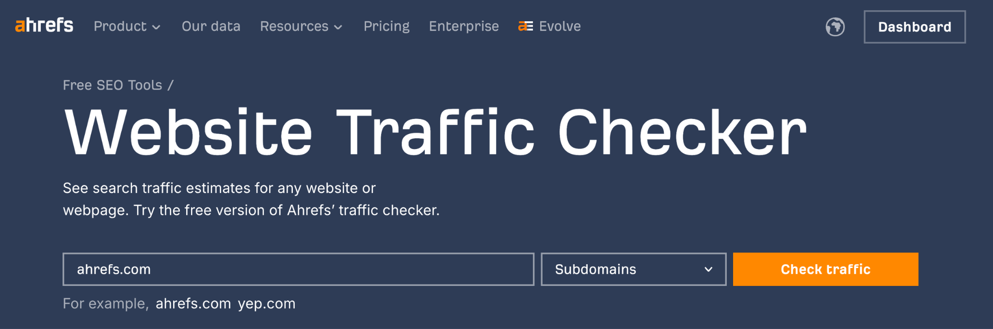 Website Traffic Checker free tool.