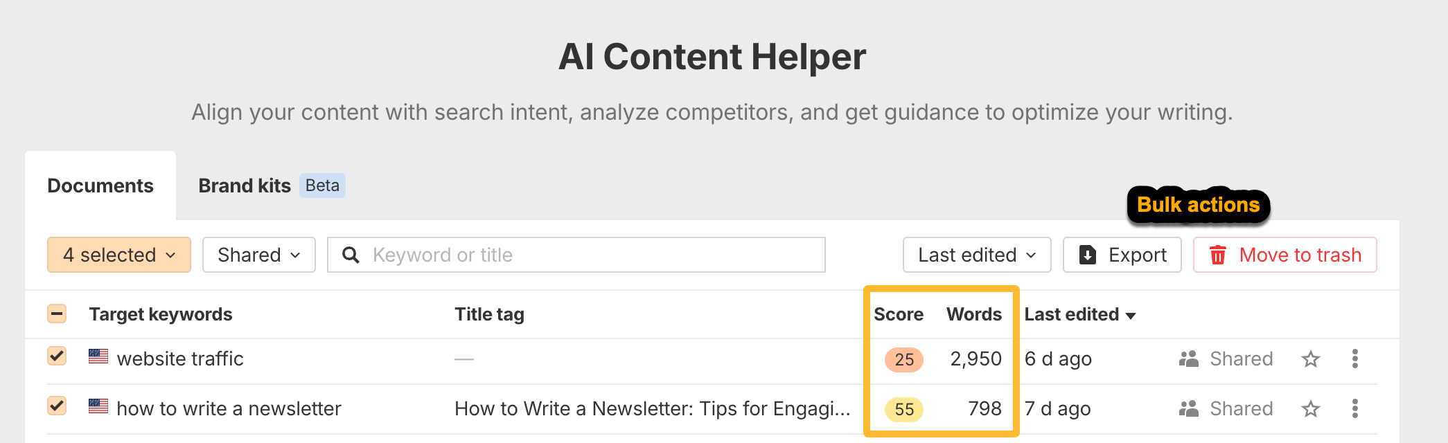 Ahrefs AI Content Helper