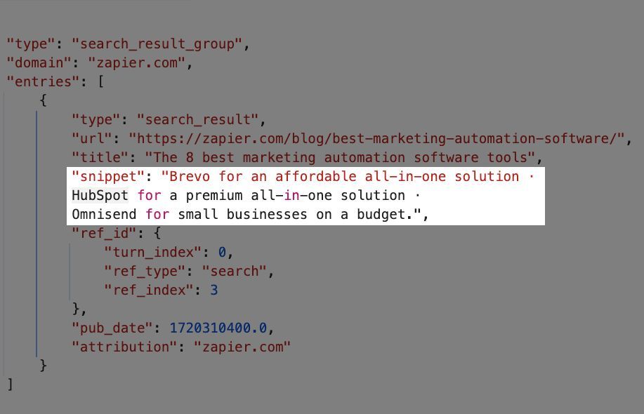 Chris Long's image of ChatGPT pulling meta description field for a piece of content