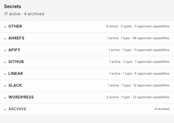 Agent A connected to Ahrefs, Apify, GitHub, Linear, Slack, and WordPress