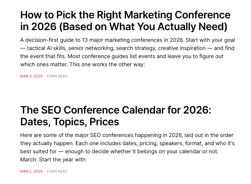 Examples of self-promotional pages published to promote Ahrefs Brand Radar and Ahrefs Evolve