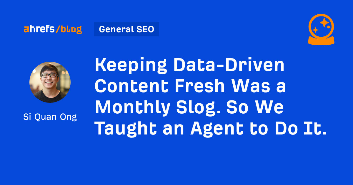 Keeping Data-Driven Content Fresh Was a Monthly Slog. So We Taught an Agent to Do It.