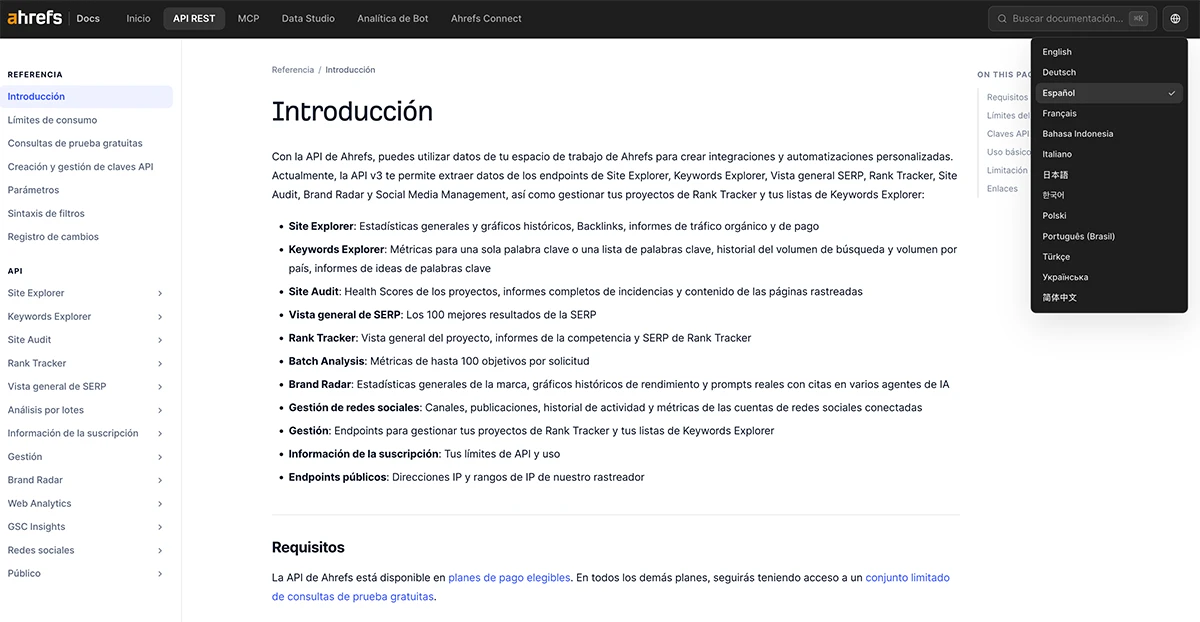 api documentation translated