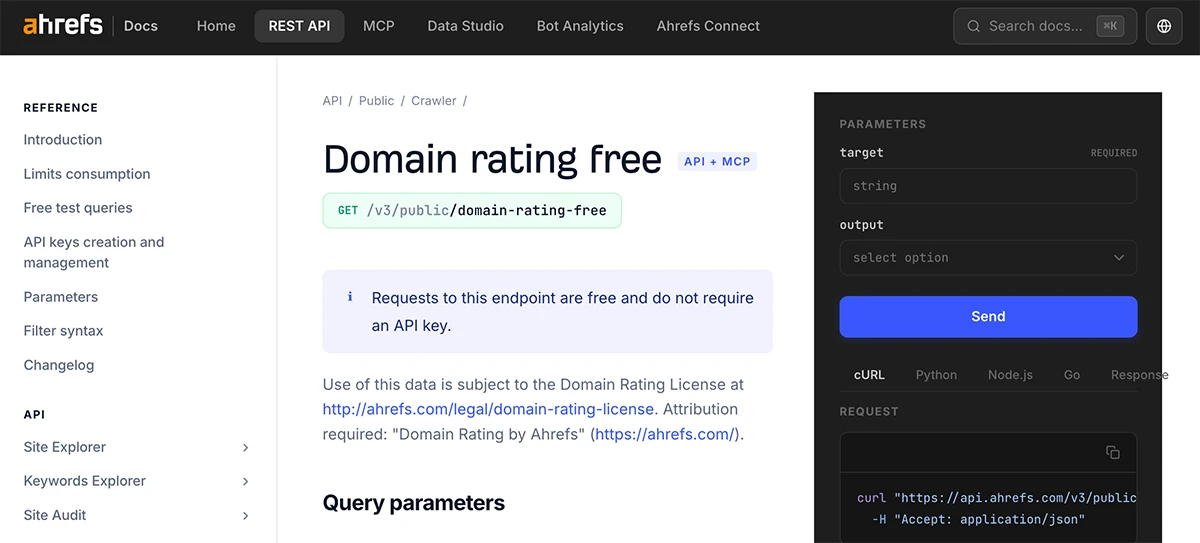 domain rating api
