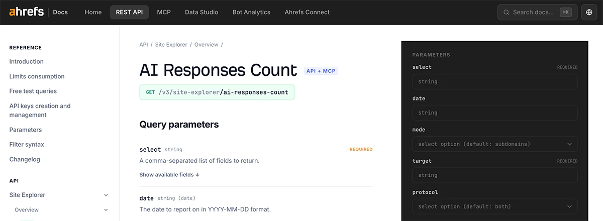 api responses count