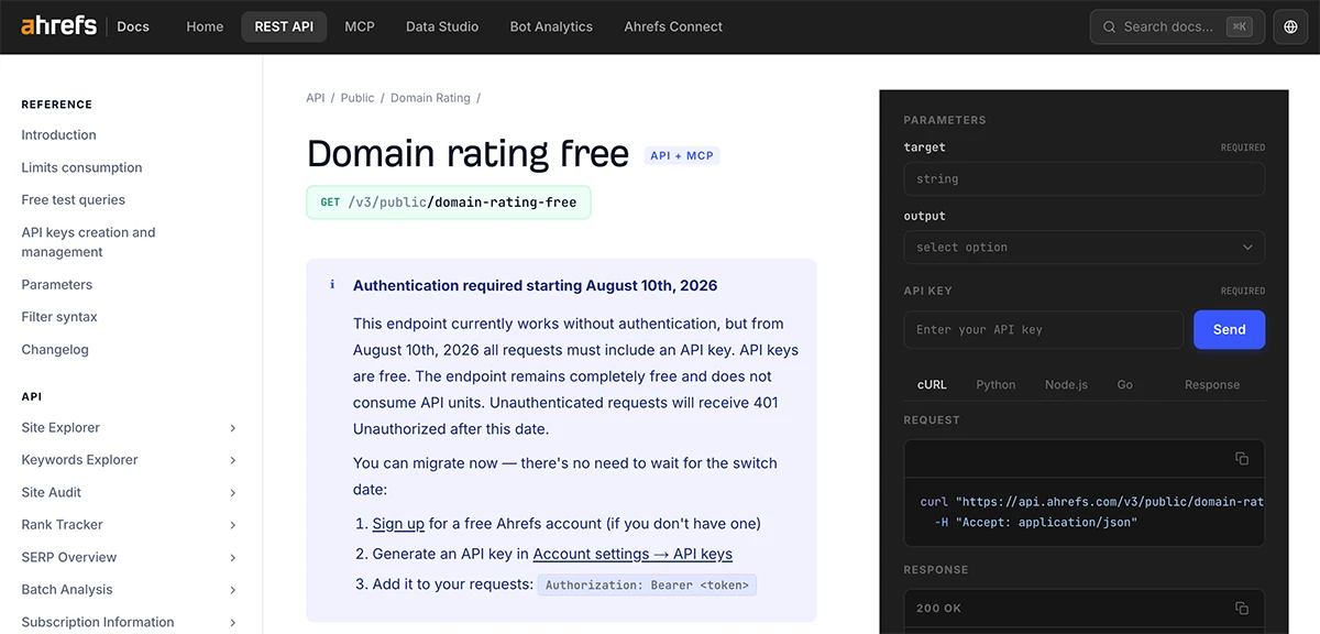 domain rating free endpoint