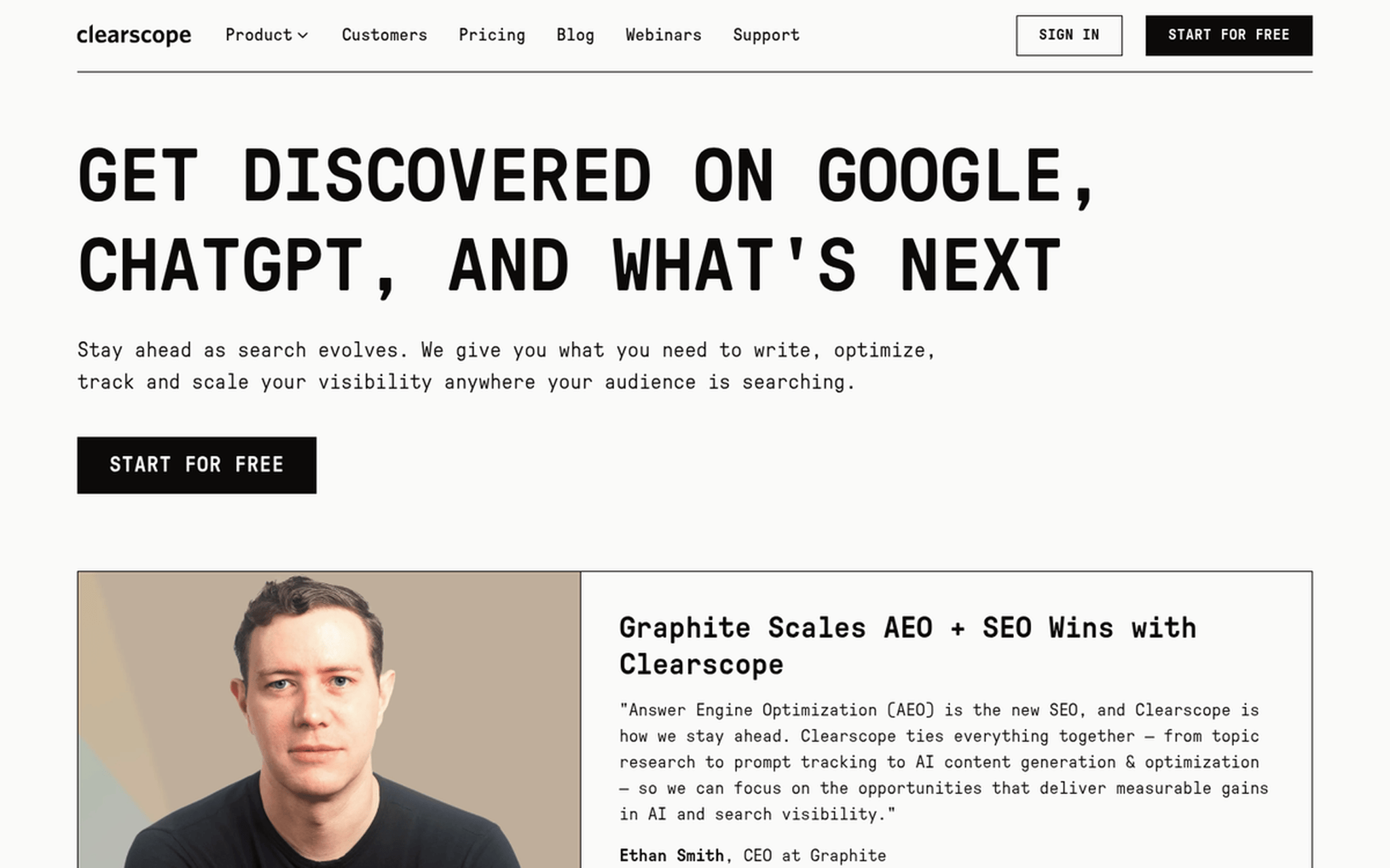 Clearscope content report showing optimization grade and keyword recommendations