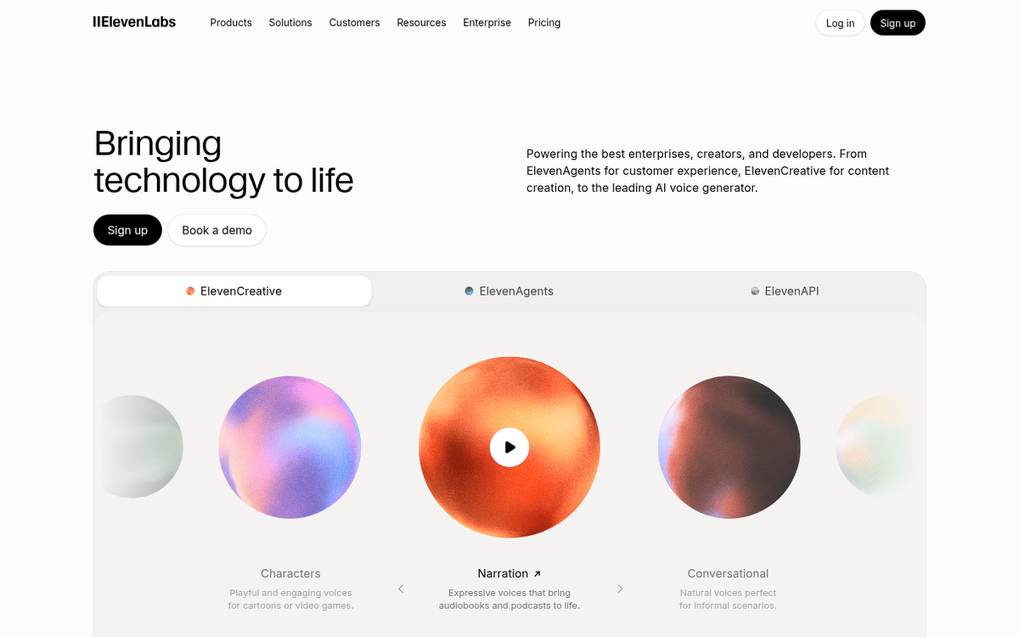 ElevenLabs Studio interface for AI voice generation and dubbing